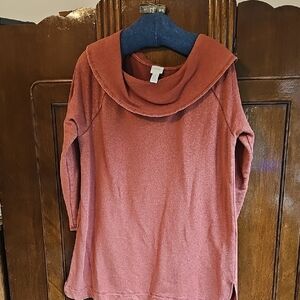 Elegant Rust Cowl Neck Tunic FINAL  PRICE
